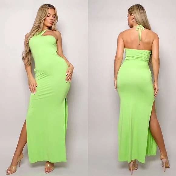 Dresses | New Pretty Cabana Lime Green Cut Out Maxi Beach Dress | Poshmark